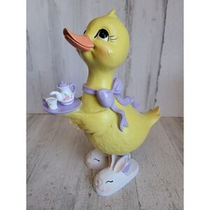 Easter duck teapot tea tray spring chick rain boot home decor unique pastel